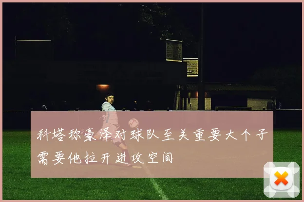科塔称豪泽对球队至关重要大个子需要他拉开进攻空间